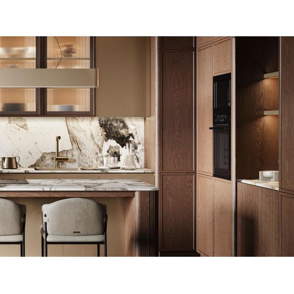Wall Mounted Home Lacquer or Finish Modern Design Kitchen Cabinet Complete Set Wood Storage