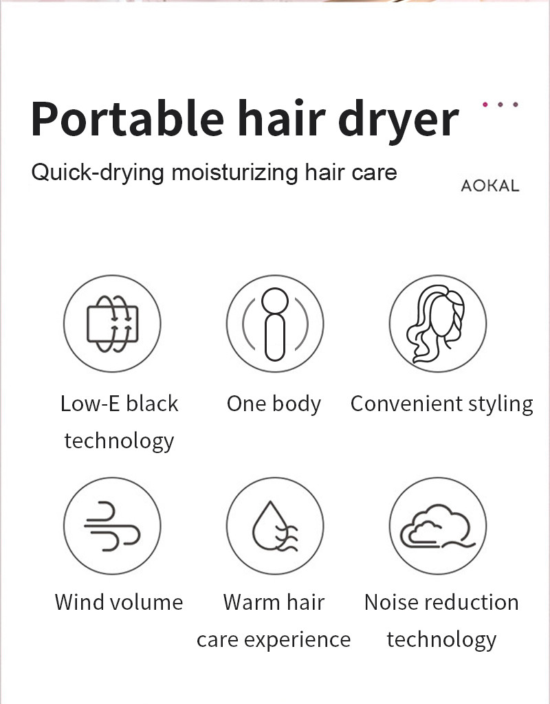 Mini 220v 240V Portable Compliant Hair Blow Dryer For Travel