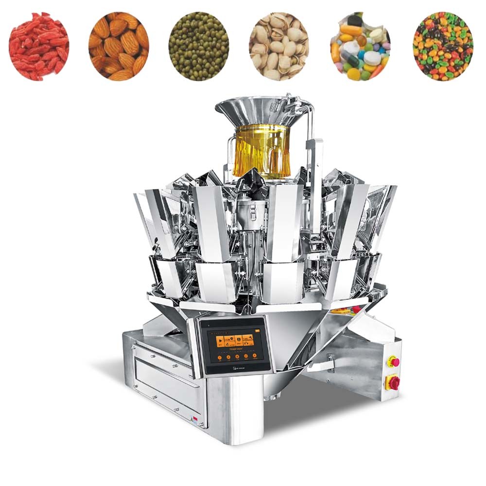 Snack Multi Head Weigher SUS304 Frame 10/14 Heads 0.8L Hoppers