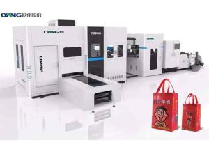 China White Laminated Non Woven Box Bag Making Machine With Handle wholesale