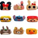 Disney Cartoon Plush Pencil Pouch , Animal Zipper Pencil Pouch