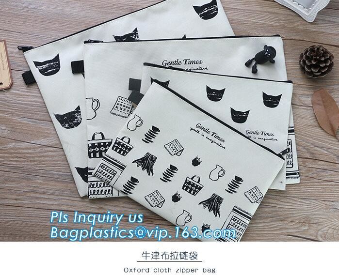 Pencil Case Cosmetic Bag Stationery Material School Supplies pencil box pen bag, zipper canvas pencil bag for students