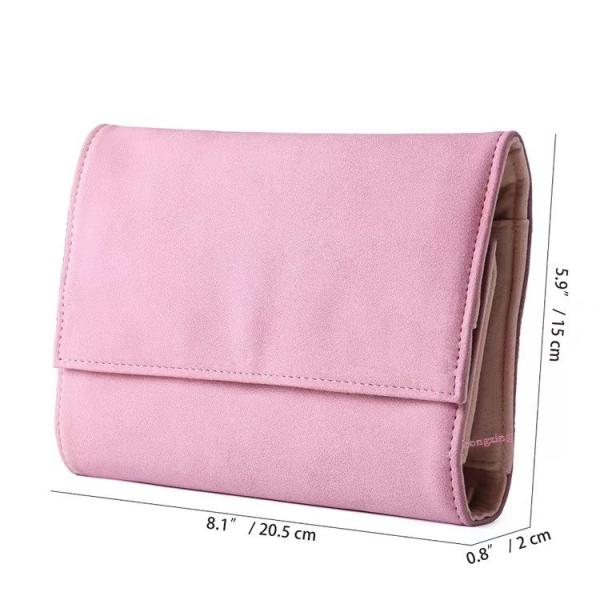 Silk Screen Travel Jewelry Organizer Roll Women Microfabric Fold Up Jewelry
