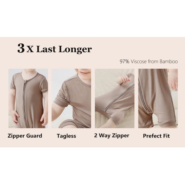 Skin Friendly Customizable Bamboo Zipper Romper Bamboo Baby Clothes