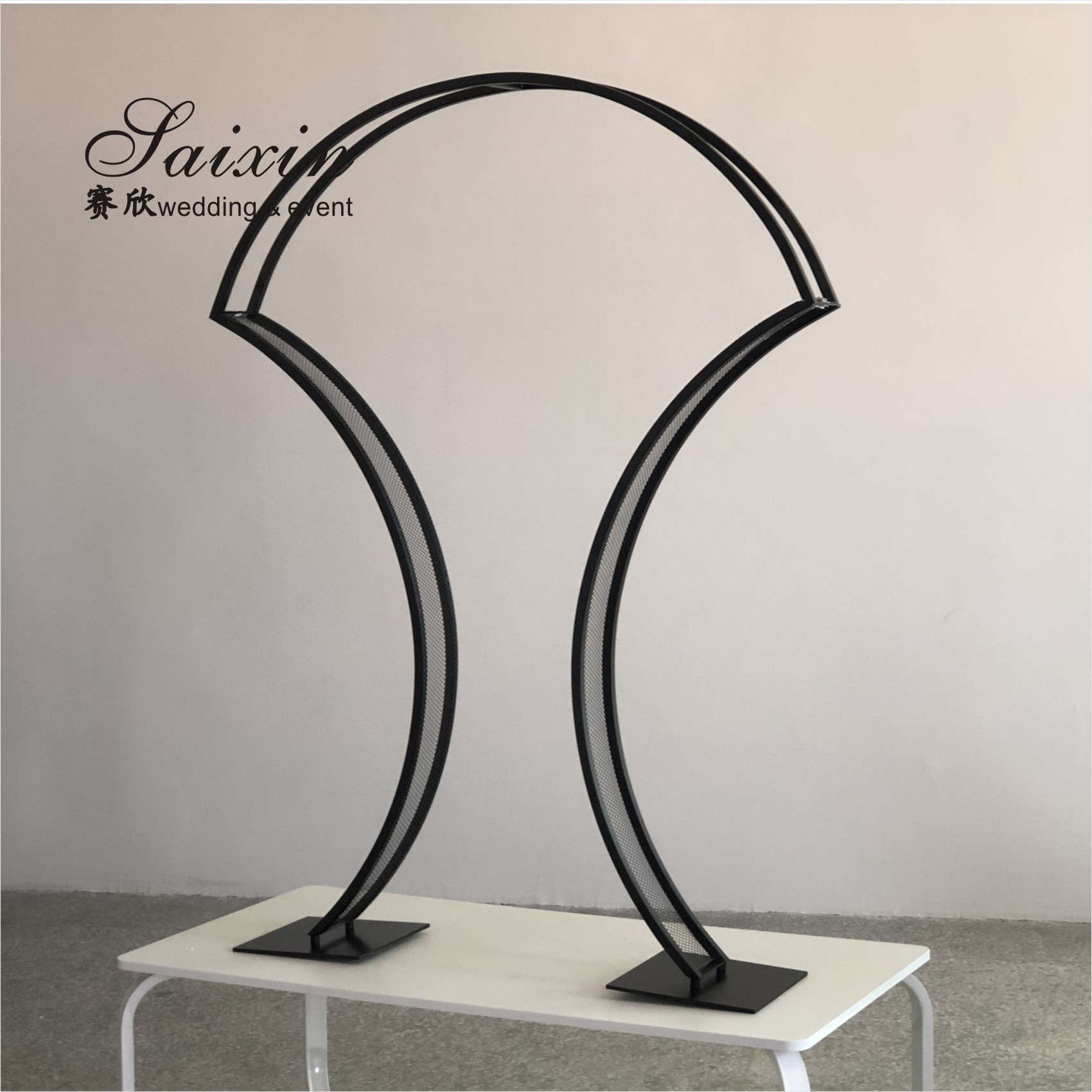160CM wedding standing flower arrangements square gold black white