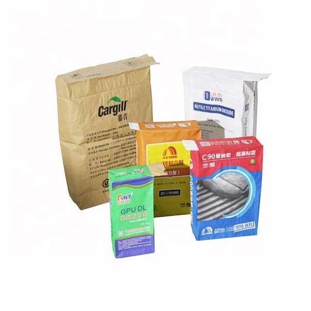 25kg 50kg Cement Packaging Bags Kraft Paper Valve Bag CMYK Color
