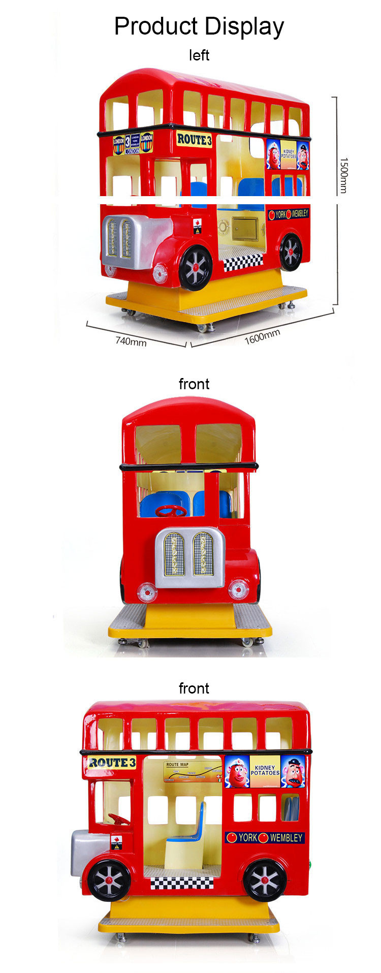 Funny London Bus Kiddie Ride Game Machine For Shopping Center