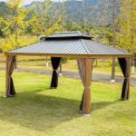 Patio Pergola With Retractable Canopy For Outdoor Outdoor Hardtop Gazebo