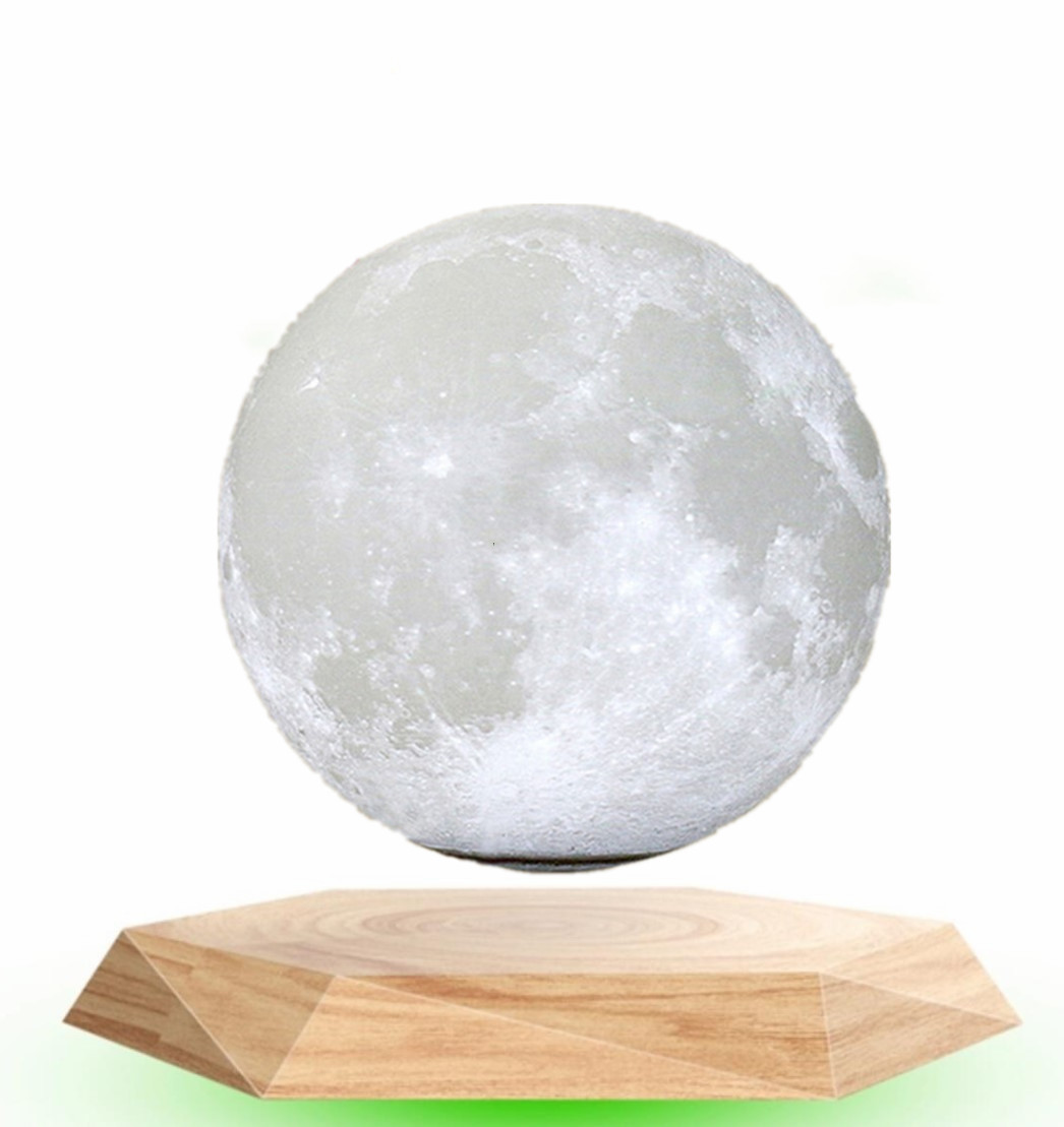 factory sale magnetic levitation floating bottom 3d moon lamp with light change 6inch