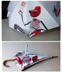 Wood J Handle Wooden Shaft Straight Fold Umbrella