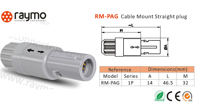 Highly Compatible Male Plug Connector Solder Contacts PC Gray Colour Shock Resistant