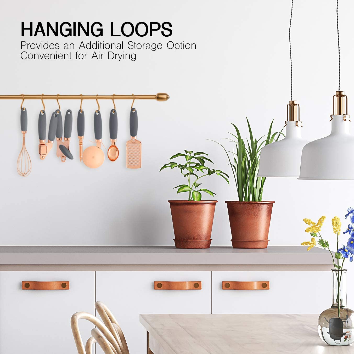 7 Pcs Kitchen Fancy Smart Gadget Set Copper Coated Stainless Steel Utensils