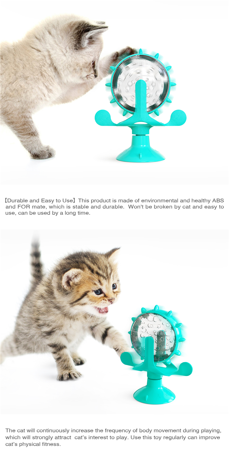 2021 Interesting New Product Cat Snack Dispenser Interactive Small Pet Toy Leaking Supply Windmill Kitten Feeder