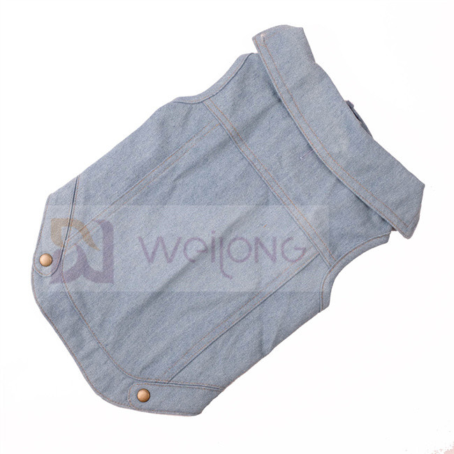 Spring Summer Pet Coat Blue Vintage Washed Pet Denim Jacket For Dog Cat