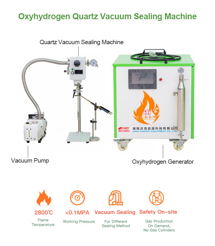 Oxy Hydrogen Flame Vacuum Sealing Machine For 10-25mm Glass Tube