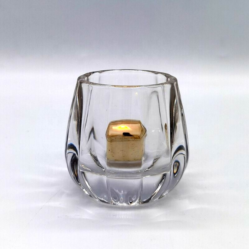 Pumpkin Shaped Embossed Glass Candle Holders For Tealight