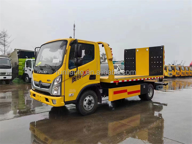 China New Foton 4ton Flatbed Car Towing Truck 4x2 Small Mini Wrecker Tow Truck Price
