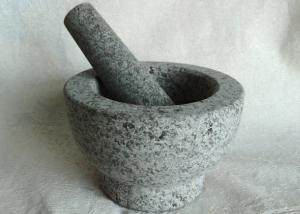 China Herb Stone 6 Inch Mortar Pestle Hand Made Granite Moisture Resistant wholesale