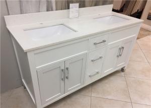 China 61&quot; Quartz Bathroom Vanity Countertops Double Sink , Quartz Slab Countertops wholesale