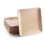 9 Inch Environmentally Friendly Biodegradable Square Bamboo Plate For Wedding