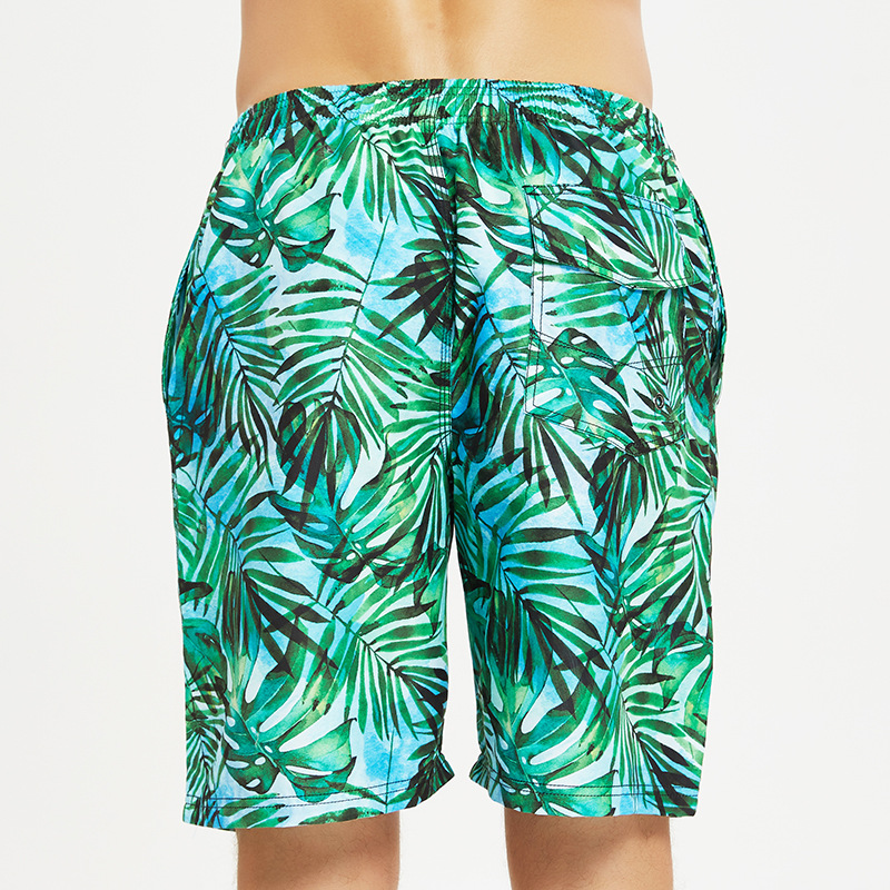 Summer Male Floral Swim Shorts with Breathable Comfortable Function and Back Pockets