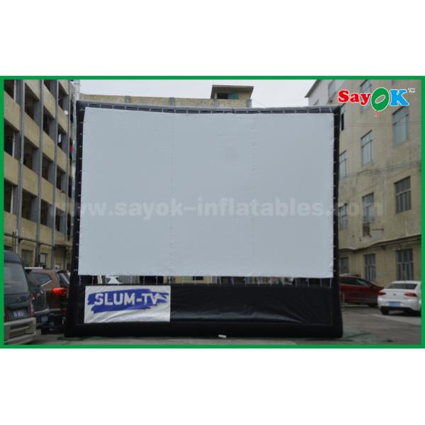 Large Inflatable Movie Screen Blue Inflatable Outdoor Movie Screen Customized For Advertising / Party / Event