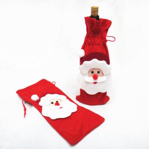 China Christmas santa bag for Red Wine Bottle Cover wholesale