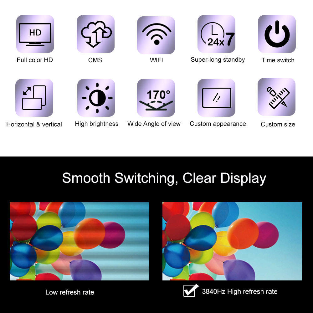 P1.2 LED Display Screen P1.8 P2 P3 Ultra Wide Digital Advertising Screen Shelf Edge LCD Display