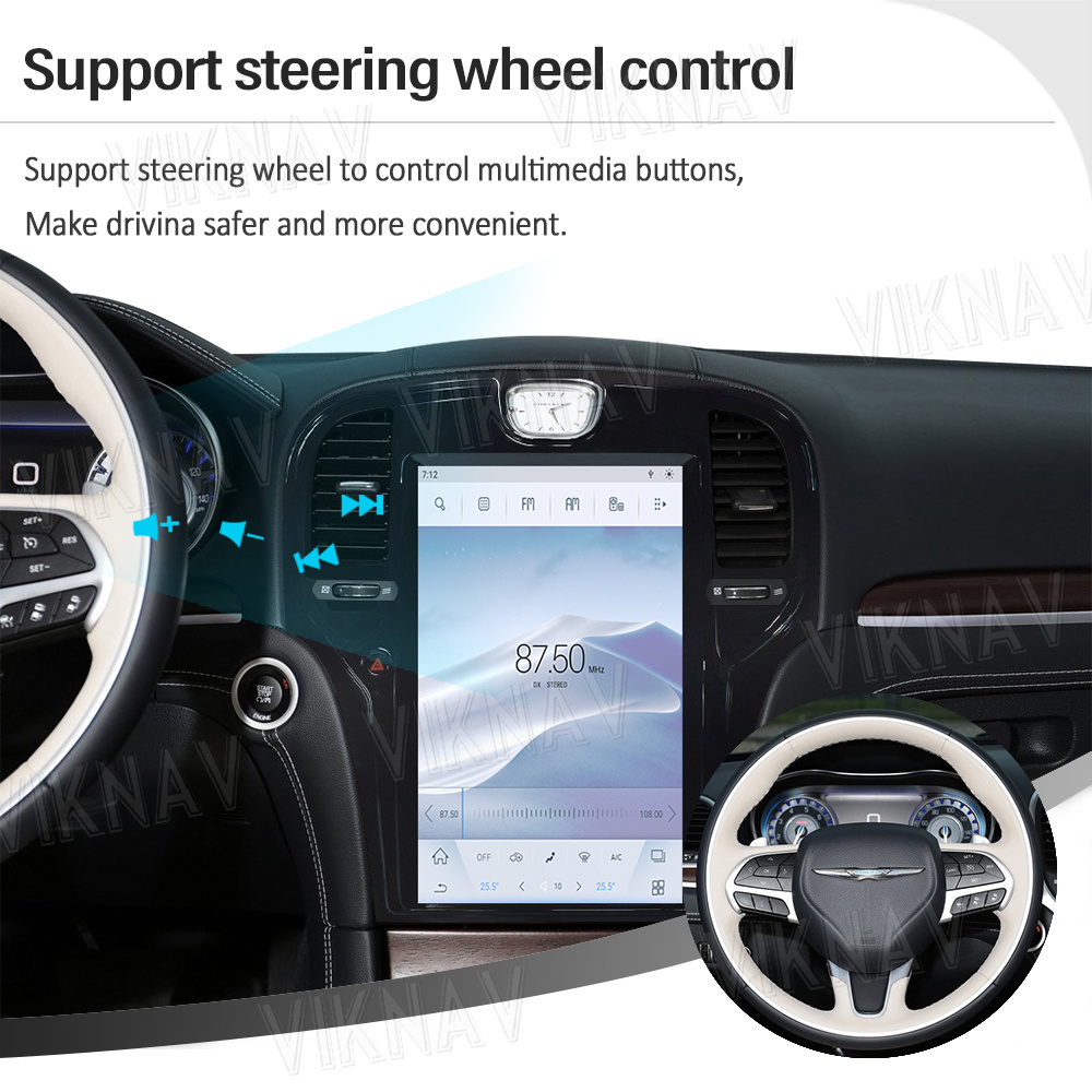 Stereo Touch Screen Car Radio For Chrysler 300C 2013-2019 Android 11 Wireless