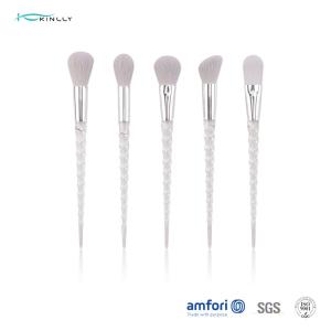 China Aluminum Ferrule Plastic Handle 5 Piece Travel Makeup Brush Set wholesale