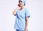 Anti Chlorine Medical Healthcare Scrubs Uniforms With Two Front Patch Pockets