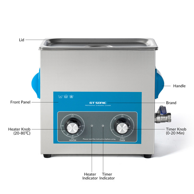 CE FCC PSE ROHS SUS304 6L Manual Ultrasonic Cleaner For Tools Parts