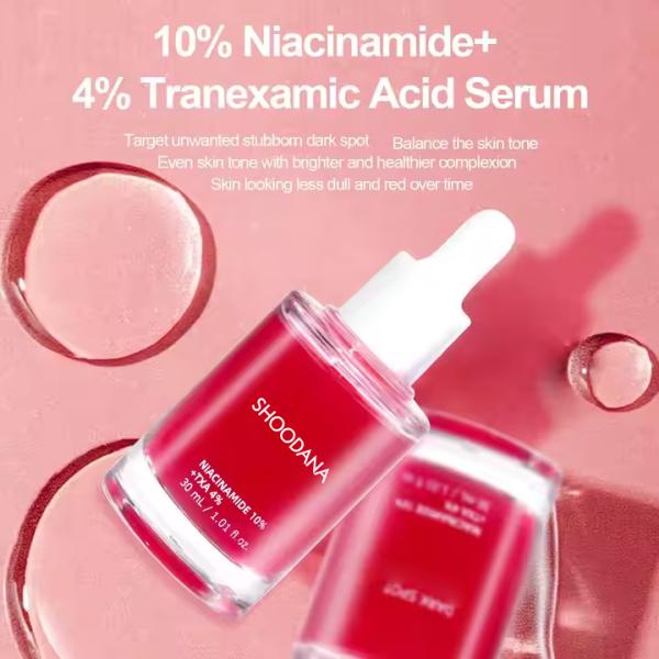 Serum application on skin demonstration
