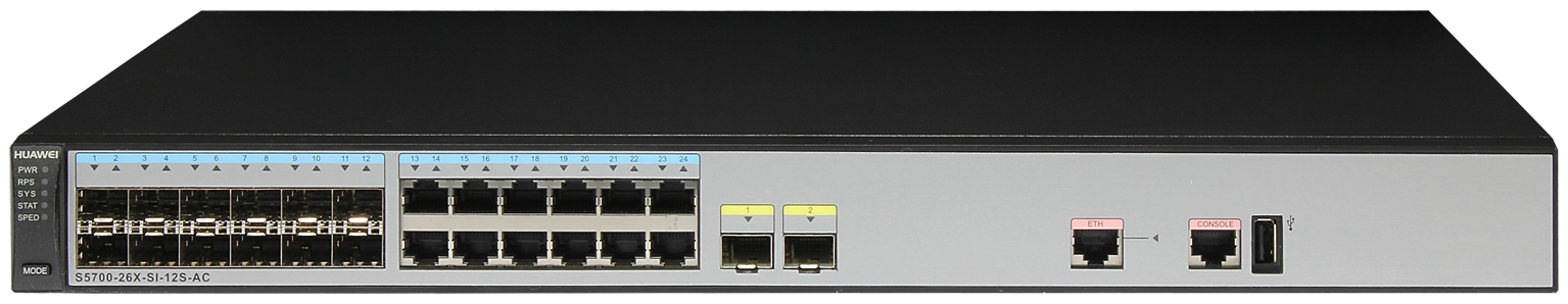 S5700-26X-SI-12S-AC HW 12 Gigabit Optical 12 Gigabit Electric 20000 Optical Rack Switch