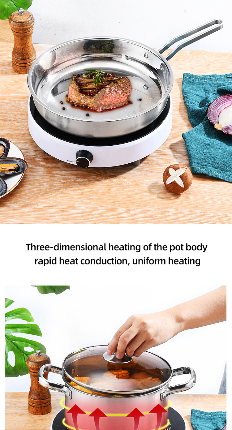 Multi-function Kitchen Cookware Cooking Pot Set Stainless Steel Cookware Sets With Thick Stainless Steel Handle
