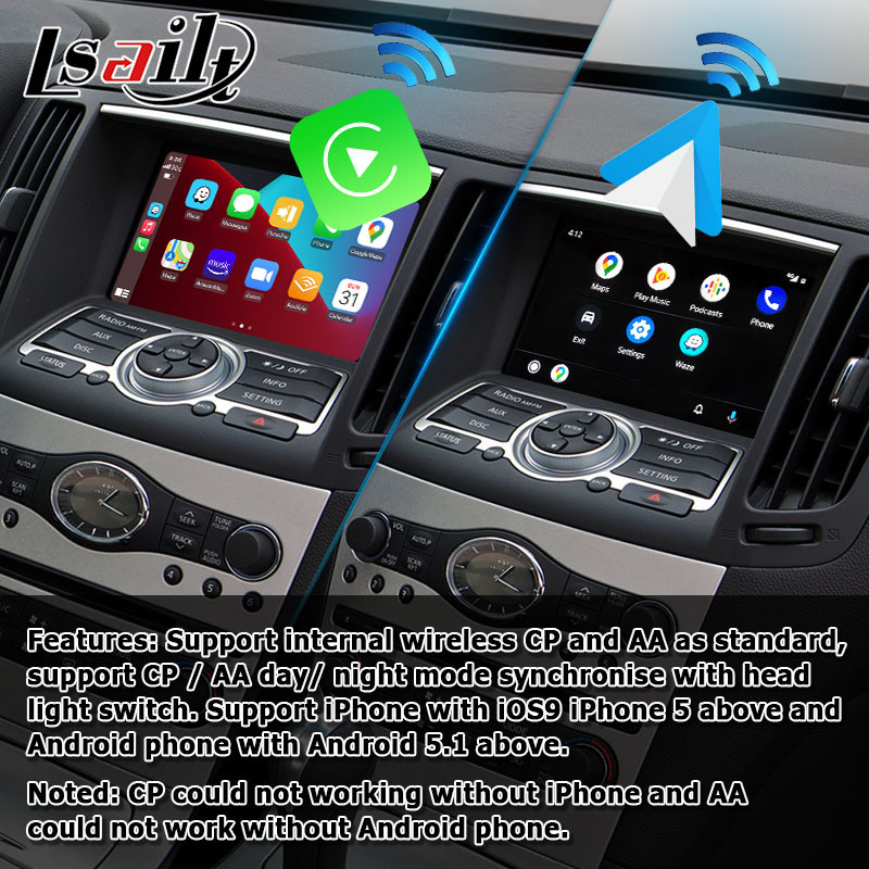 Plug And Play Infiniti G37 G25 Q40 wireless carplay android auto module video interface box