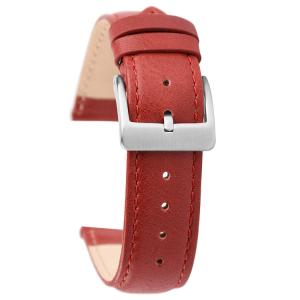 China Rufous Color Leather Watch Strap Bands PVD Plating Stainless Steel Buckle wholesale