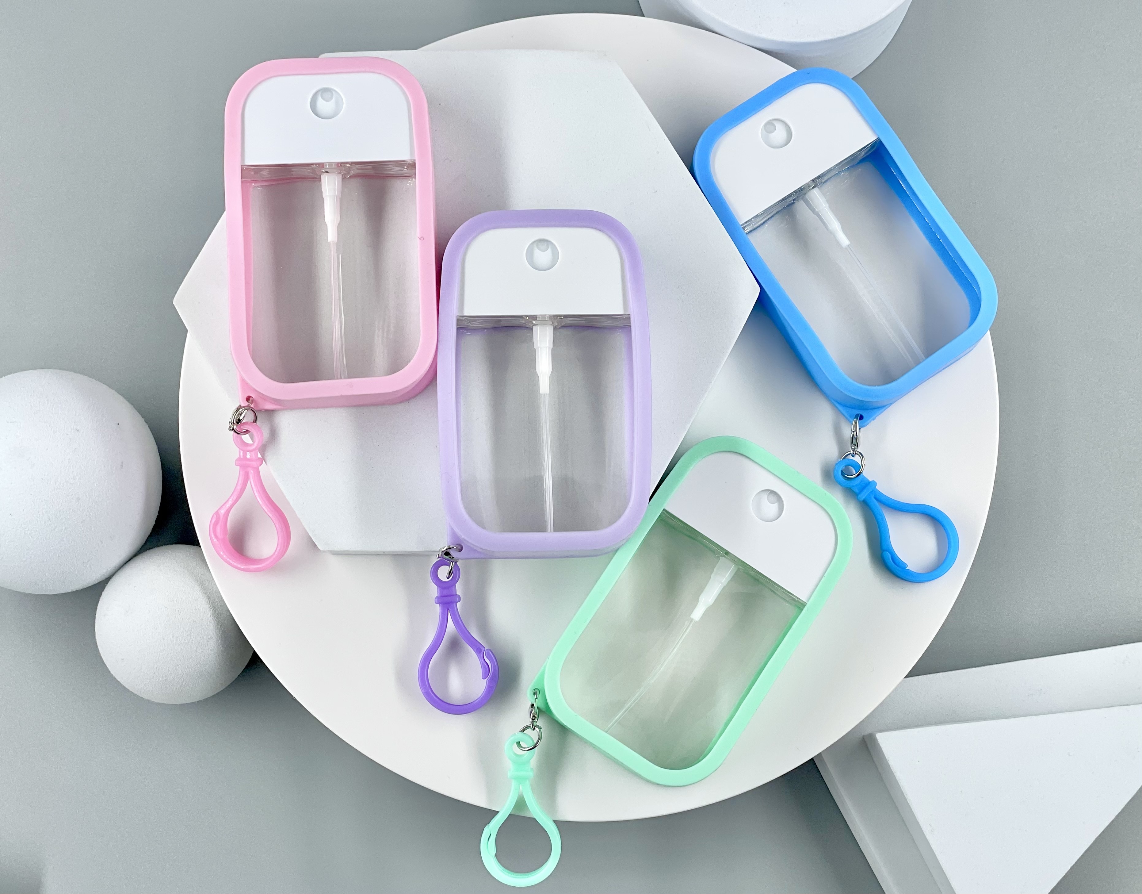 50ml PETG Plastic Refillable Credit Card Perfume Atomizer Bottle with Colorful Case