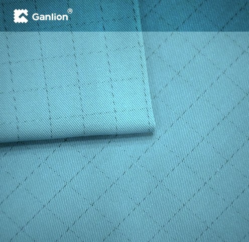 Electronic Industry Cotton Yilon Fire Retardant Anti Static Clothing Material Twill 2/1