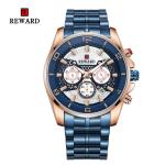 REWARD Quartz Mens Stainless Steel Watches , Analog Sports Wrist Watch Alloy