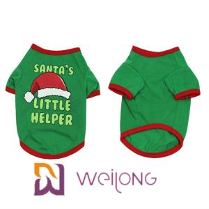 China Pattern Color Rubber Print Pet T Shirt Customized Dog Christmas T Shirt wholesale