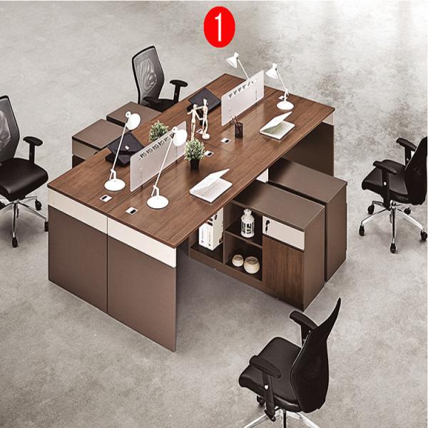 Four Person Workstation Office Furniture Partitions / Aluminum Office Table