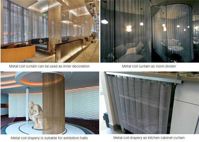 2.5m Width 25mm Hole SS Architectural Woven Wire Mesh Curtains