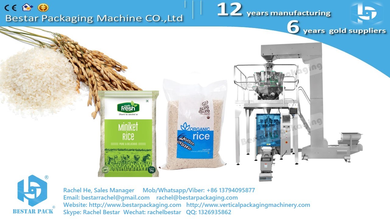 Automatic 2500g Rice Bag Packing Machine with 10 Head Weigher BSTV-750AZ