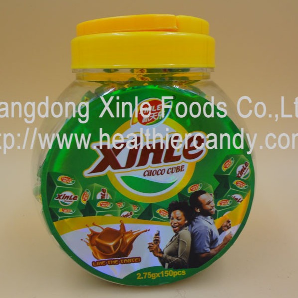 2.75g*150pcs Cube Shape Chocolate Flavor Compressed Candy Hard Pressed Sweets