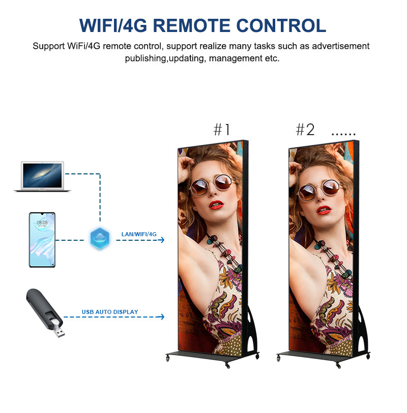 Flooring Standing Move Smart Digital Video Advertising Screen Outdoor P2.5