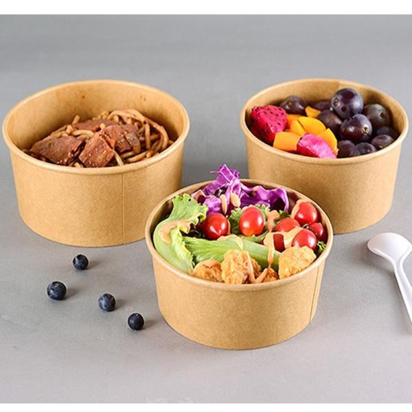High Quality Food Container Kraft Bowl Brown 500ml Takeaway Kraft Paper Bowl