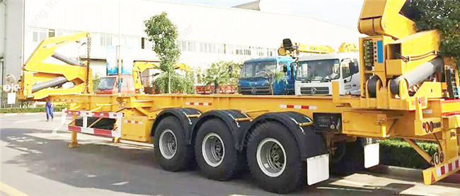 40ft 20 Ft Container Trailer , Double Hook Xcmg Container Side Loader Truck