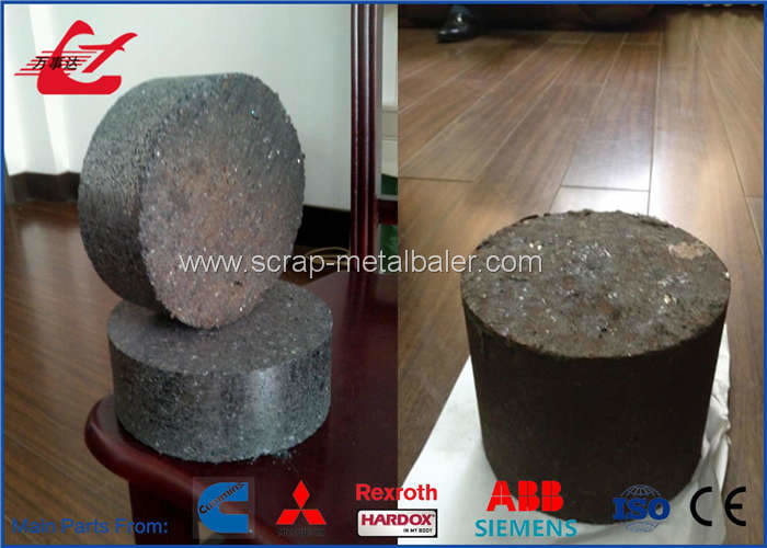 PLC Controlled Scrap Metal Briquetting Machines For Metal Chips From Turning Mill Lathe