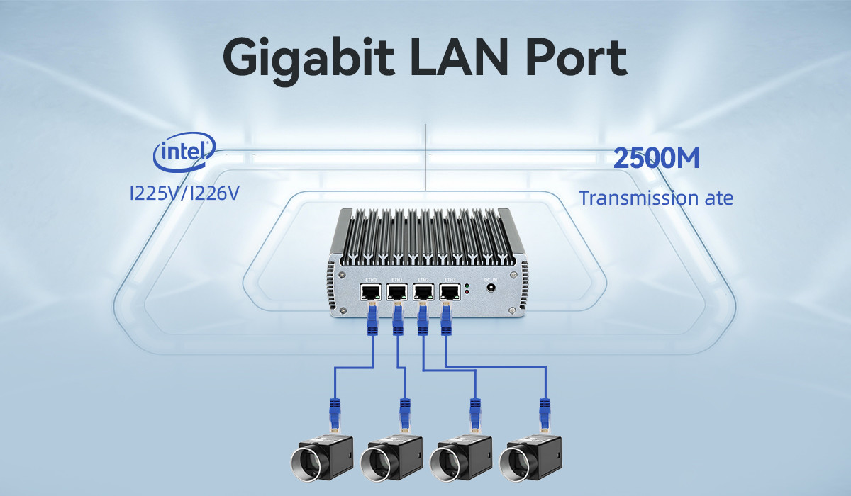DDR5 16GB RAM N100 Soft Router 4 LAN Firewall Mini PC Router With Linux For Home Office
